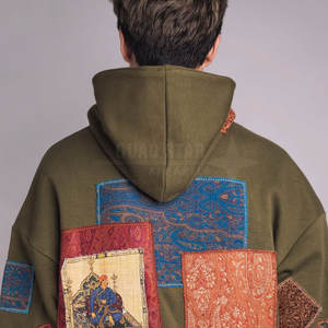 Prix raisonnable hommes vêtements grande taille Patchwork sweats à capuche coton fait Style décontracté hommes Patchwork sweats à capuche pour la vente en ligne - Product Image 6