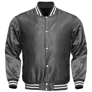 Custom Fashion High Quality Men <b>Plain</b> Satin Customized Style <b>Jacket</b> New Comfortable Satin <b>Varsity</b> <b>Jacket</b> - Product Image 1