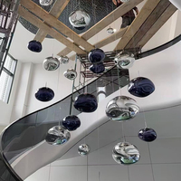 Lustre suspendu décoratif moderne pour escalier, villa, espace commercial, luminaire suspendu en lave personnalisé pour plafond à double hauteur, hôtel