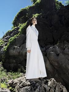 Abrigo de mujer, nuevo diseño, abrigo largo Gwen con bolsillos, ropa de invierno de lana de Tweed, moda de mujer blanca, fabricante Original - Product Image 4