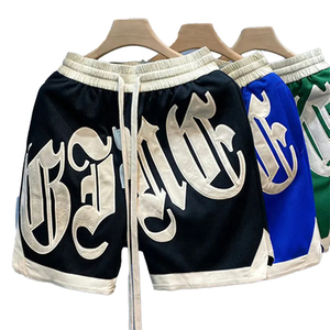 Pantalones cortos de malla para gimnasio de poliéster de talla grande para hombre, bordados personalizados, para baloncesto, correr, deporte, informales, transpirables, para pantalones cortos - Product Image 3