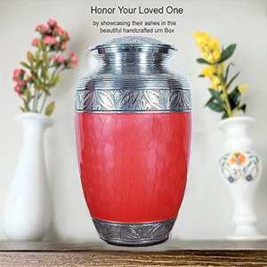 Urne funéraire en aluminium gravée pour cendres humaines Adulte Homme Femme Grandes urnes funéraires pour cendres pouvant contenir jusqu'à 200 LBS Pêche - Product Image 2