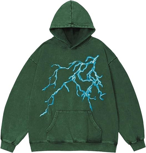 Custom Acid Washed Hoodie <b>Pullover</b> <b>Men</b> Blank Heavyweight Plain Cotton Thick wholesale Acid Wash Hoodies Stylish Screen printing - Product Image 5