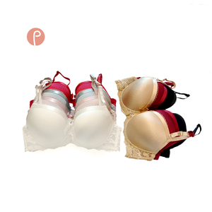 Romantici multicolori Plus Size <span class=keywords><strong>reggiseno</strong></span> da donna Satiny spazzolato tessuti di seta <span class=keywords><strong>con</strong></span> fiocco floreale in pizzo <span class=keywords><strong>con</strong></span> <span class=keywords><strong>ferretto</strong></span> Push Up <span class=keywords><strong>C</strong></span>-Cup <span class=keywords><strong>reggiseno</strong></span> - Product Image 2