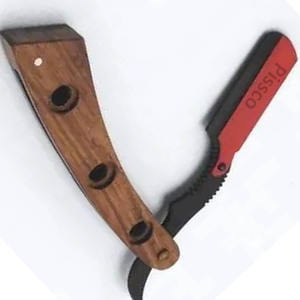 มีดโกนพับได้สั่งทำพิเศษ ขายส่ง มีดโกนสำหรับช่างตัดผม ด้ามจับทำจากกระดูกและไม้ ยี่ห้อ PIssco - Product Image 4