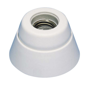 Portalampada dritto in porcellana bianca E27 - SOLO PER ESPORTAZIONE - Product Image 1