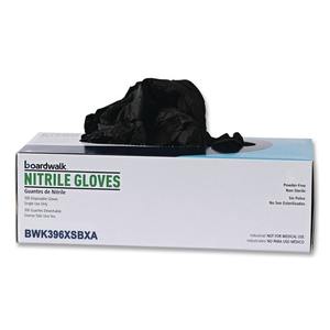 Guantes de Nitrilo Negros Sin Polvo Boardwalk Serie 396 Extra Pequeños de 9.5 Pulgadas Largo 4.4 Mil. Pañuelos Desechables Gruesos de Uso General, 100 por Caja - Product Image 4