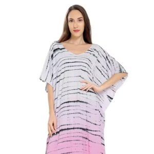 Nouvelle Arrivée Robe Longue d'Été Vintage pour Femme en Coton 100% à Col en V et Manches Longues Coupe Trapèze - Product Image 1
