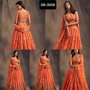 Ropa de boda y Festival de estilo indio y pakistaní, ropa de novia larga de talla grande Lehenga Choli, vestido pesado y rayón Kurtis - Product Image 6