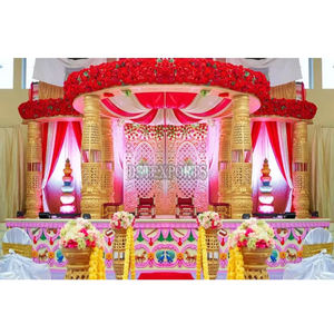 Botella de boda del sur de la India Pilar Mandap EE. UU. Diseño más famoso Fibra duradera Redonda Mandapam Decoraciones Configuración Exportadores globales - Product Image 1