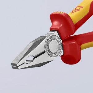คีมปากแหลมเอนกประสงค์ยี่ห้อ Knipex ชุบโครเมียม ด้ามจับผ่านการทดสอบมาตรฐาน VDE พร้อมฉนวนกันความร้อนและด้ามจับแบบหลายส่วนประกอบ - Product Image 3