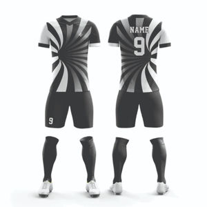 Ensembles d'uniformes de football pour hommes, coupe ajustée, respirants, séchage rapide, design rétro, 100% polyester, impression numérique - Product Image 4