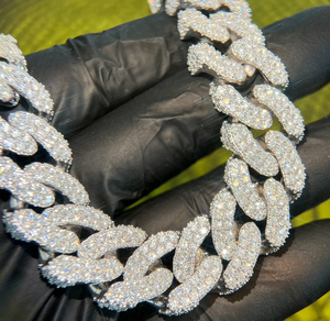 Cadena de eslabones cubanos Hip Hop de plata 925 sólida de 20MM, chapado en oro de 18 quilates con tachonado VVS1 Moissanite Diamond Passes Tester 16-30 pulgadas - Product Image 2