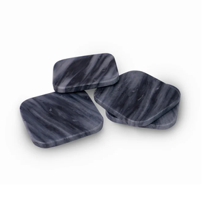 Sous-verre en marbre gris coin rond sous-verre en marbre carré en forme d'accessoire de maison et de jardin de qualité supérieure meilleure vente - Product Image 1