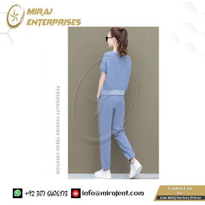 2021 nuevo verano Mujer Hip Hop conjuntos de dos piezas moda letra Impresión de manga corta talla grande encaje cintura elástica transpirable Plus - Product Image 3