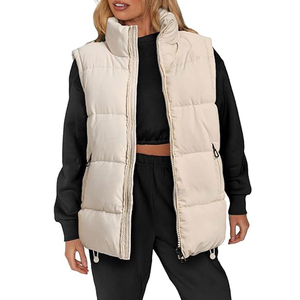 Alta calidad de las mujeres ligeras impermeables a prueba de viento prendas de vestir de invierno moda Packable Puffer chaleco precio barato OEM personalizado - Product Image 5