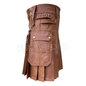 หนังสีน้ำตาลปรับได้แฟชั่นสุภาพสตรี Kilt ออกแบบใหม่ Kilt สำหรับสุภาพสตรีทำในปากีสถาน - Product Image 5
