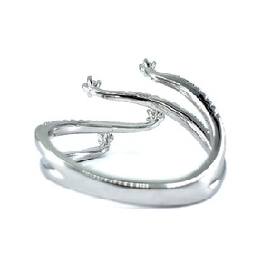 Decorative Meteor Modern Logo Style Cluster Diamond Pave Setting 18k White Gold Wedding Engagement Bands for Anniversary Party - Product Image 3