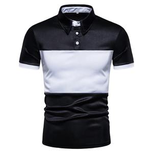 Chemise à manches courtes pour hommes à blocs de couleur New Summer Lapel Clothes T-shirt Polo - Product Image 4