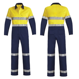 Overoles de seguridad de alta visibilidad preencogidos de algodón 100% de alta calidad, impermeables, ropa de trabajo mecánica hecha en India - Product Image 3