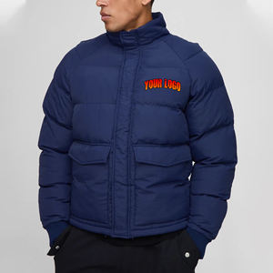 Custom Stand Collar Heavyweight Puff <b>Padded</b> Hooded Waterproof Winter Puffer Jacket <b>for</b> Men Oversized Streetwear <b>Hip</b> Hop 2025 New - Product Image 1