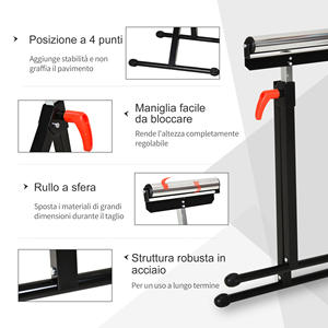 HOMCOM-Soporte de rodillo de metal ajustable en altura, diseño plegable y que ahorra espacio, 44x50x68-110 cm - Product Image 4