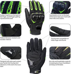 Guantes de carreras de motos Guantes transpirables de dedo completo para montar en moto con pantalla táctil - Product Image 3