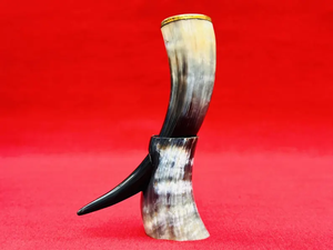 Cuerno para beber vikingo de buey Real más vendido con soporte de cuerno Exportador Cuerno para beber de búfalo pulido por artesanía de media luna - Product Image 6
