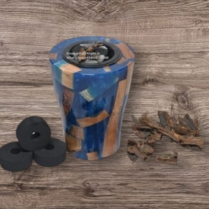 Quemador de incienso Bakhoor de resina artística Diseño de epoxi de madera Medhkan Mubkhara Dukhoon y Oud Holder DE LA India - Product Image 3