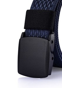 เข็มขัดหนังแท้แบบปรับแต่งได้ผ้าแคนวาสทำจากผ้าฝ้ายผสมแบบเลื่อนได้สำหรับหัวเข็มขัดเปลแท้แฟชั่น - Product Image 2