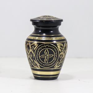 Fabricant d'urnes de crémation souvenir petites urnes gravées en laiton noir pour cendres humaines fournitures funéraires urne de bijoux de crémation - Product Image 5