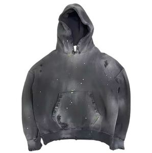 Best Vintage Double Layer Acid Wash <b>Sun</b> Faded Distressed Hoodie Custom Design Streetwear Fleece Blank for Men XS Embroidered - Product Image 2