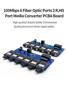 Convertisseur <span class=keywords><strong>de</strong></span> média YUNVO 100 Mbps PCBA 6 fibres 2 <span class=keywords><strong>RJ45</strong></span> 6Fx 2Tx, carte <span class=keywords><strong>de</strong></span> conversion fibre vers cuivre Ethernet rapide, port SC multimode - Product Image 3