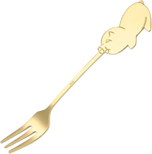 ส้อมแบบแบนช้อนทำจากทองเหลืองส้อมทำจากเหล็กกระจกสุดหรูสำหรับห้องครัวและบนโต๊ะส้อมของหวาน - Product Image 4