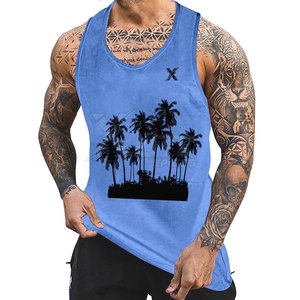 Camiseta sin Mangas para Hombre, de Moda, Suave, Cómoda, Tejida, Transpirable, de Algodón, para Verano, Playa, Vacaciones, Uso Casual - Product Image 4