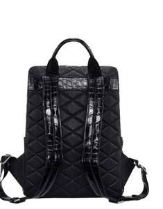 Super Quality DIVINE INTERNATIONAL Croco Leather <b>Backpack</b> Durable Handle Zipper Closure Handmade Real Croco Leather - Product Image 2