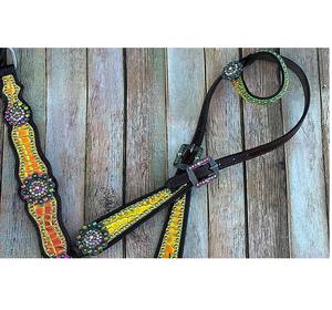 คอเสื้อหนังสีน้ำตาลพรีเมี่ยมแบบมีหูข้างเดียวมีแรงบันดาลใจจากหนังจระเข้สีสันสดใส - Product Image 3