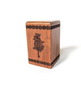 Urne en palissandre faite à la main pour cendres humaines Urne arbre de vie personnalisée à la main pour cendres Grande boîte d'urne en bois - Product Image 6