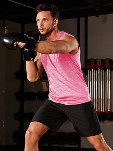 Camiseta sin mangas de poliéster para hombre, camiseta atlética sin mangas con tela ligera de secado rápido, ideal para Fitness, gimnasio, correr e informal - Product Image 5