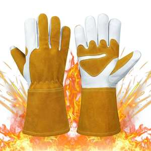 Guantes de trabajo originales de piel de cabra resistentes para hombre, transpirables para uso al aire libre en construcción, almacén, jardinería - Product Image 4