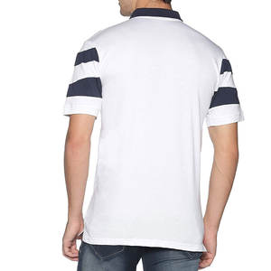 T-shirt polo de haute qualité pour hommes respirant à la mode motif solide impression de logo personnalisé matériau en coton anti-rides - Product Image 2