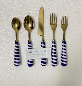 Juego de cubiertos de metal de acero inoxidable de calidad superior con asas de resina Juego de cubiertos de metal al por mayor admirable - Product Image 5