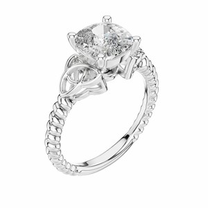 2.43ct Cushion Cut Moissanite Solitaire <b>Ring</b> 925 Sterling <b>Silver</b> Engagement and Wedding <b>Band</b> Handmade Prong Setting Bridal <b>Ring</b> - Product Image 4