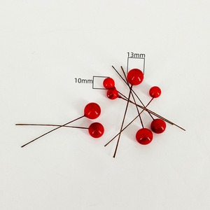 ของตกแต่งคริสต์มาสทรงกลมสีแดง <span class=keywords><strong>ลูก</strong></span>บอลประดับ ผลไม้ประดิษฐ์ <span class=keywords><strong>ลูก</strong></span>เชอร์รี่ ไข่มุก โฟม ผลไม้เล็กๆ สีแดง ผลเบอร์รี่ - Product Image 3