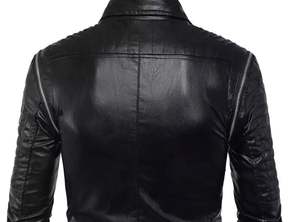 Veste en cuir coupe-vent à col montant pour hommes de haute qualité en gros tout tissu de toile d'extérieur formel pour le cyclisme motorisé d'hiver - Product Image 6