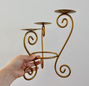 Soporte de luz de té de metal de hierro Soporte de candelabro recubierto de oro de calidad con función de iluminación Centro de mesa o decoración para oficina en casa - Product Image 3