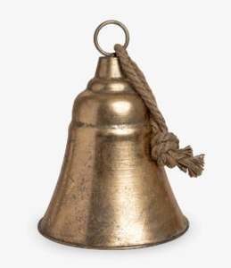 Campana de Metal dorado rústico, decoración moderna para interiores y exteriores, adorno colgante con acabado Vintage, adorno de Navidad elegante - Product Image 4