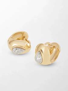 Pendientes Huggie con Diamantes Curvos de Corte Pera Cultivados en Laboratorio, 0.75 Ct, Color EF, Claridad VVS VS, Oro Amarillo de 18K, Elegantes para Uso Diario - Product Image 3