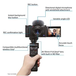 Caméra de vlog numérique, enregistrement vidéo 4K, écran multi-angle pour les créateurs de contenu, les cinéastes, 10x MicroSD, optimale pour la photographie - Product Image 1