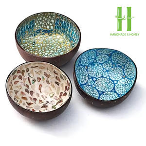 BEST SELLER! Eco-friendly Handmade <b>Bamboo</b> <b>Bowl</b> Handle Candle Shell Holder Spoon Fork Logo Customized Bohemian Style Handicraft - Product Image 3